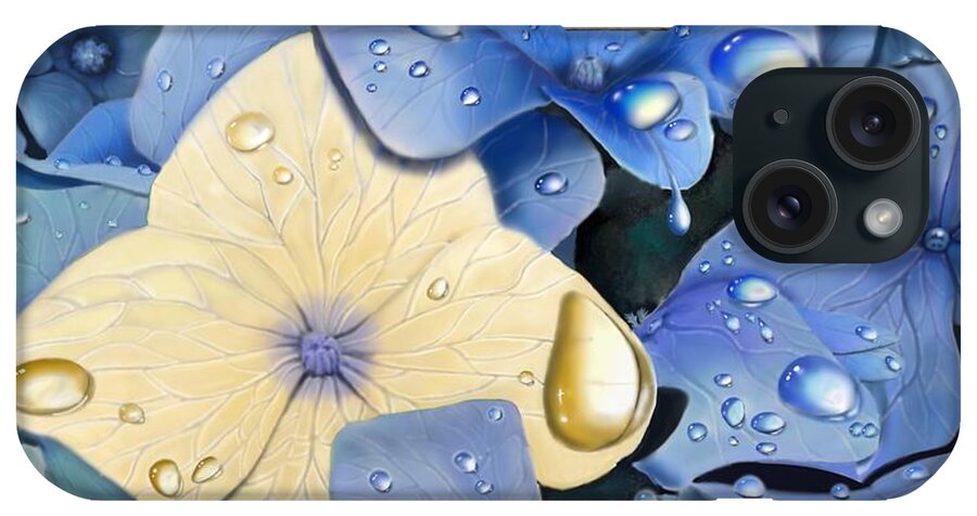 Plants iPhone Case featuring the digital art Blue Hydrangeas by Douglas Day Jones
