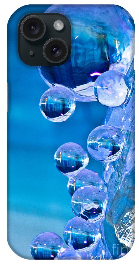  Winterlude iPhone Case featuring the photograph Blue Ice Bubbles by Cheryl Baxter