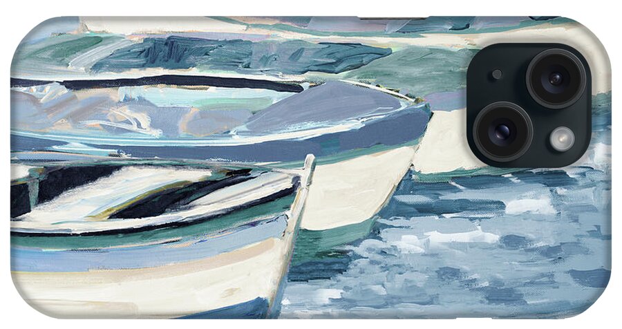 Row iPhone Case featuring the painting Blue Keep Rowing by Jane Slivka