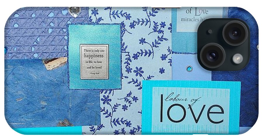 Mixed Media iPhone Case featuring the painting Blue Love by Karen Buford