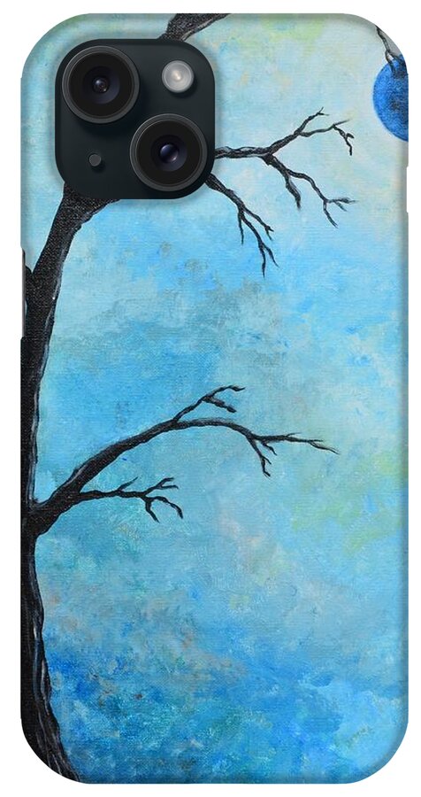 Tree iPhone Case featuring the painting Blue Moon by Meganne Peck