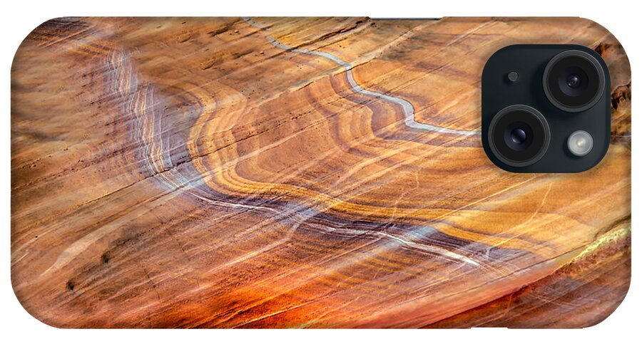 Valley Of Fire iPhone Case featuring the photograph Blue Sandstone Streaks by Robert Bales