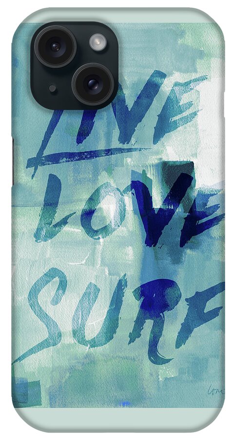 Blue iPhone Case featuring the digital art Blue Waves II by Lanie Loreth