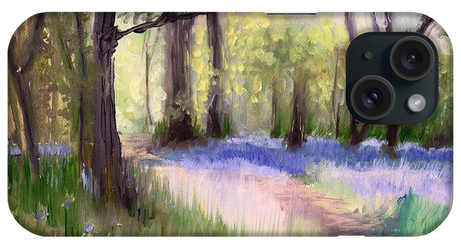 Bluebells iPhone Case featuring the painting Bluebells at dusk by Melissa Herrin