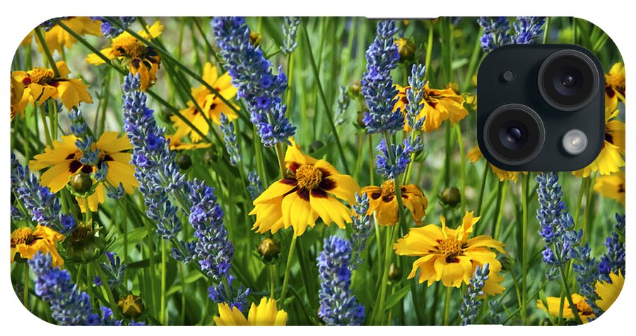 Blue Flower iPhone Case featuring the photograph Blues and Yellows by Bob Phillips