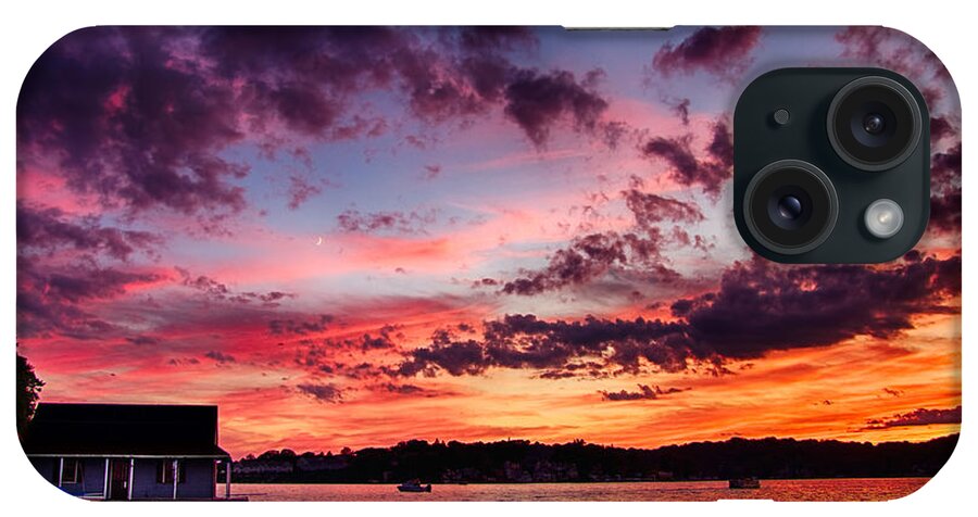 Lake Hopatcong iPhone Case featuring the photograph Boathouse Sunset by Mark Miller