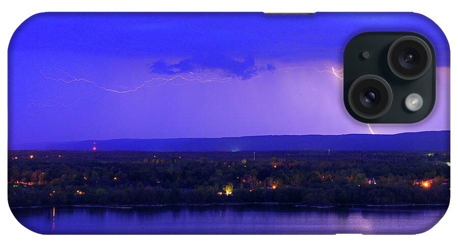 Lightning iPhone Case featuring the photograph Bolt Over Gatineau Hills by Tony Beck