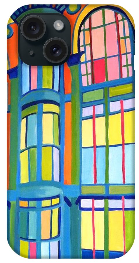 Architecture iPhone Case featuring the painting Bon Marche Building Lowell by Debra Bretton Robinson