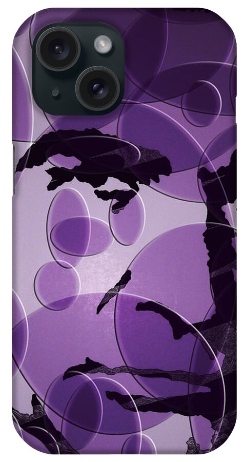 James Bond iPhone Case featuring the painting The Man In Purple Circles by Robert Margetts