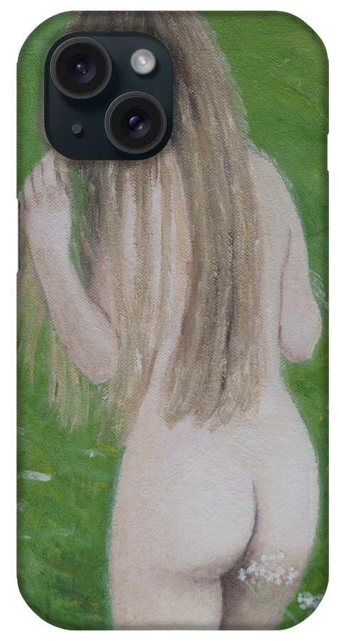 Nude iPhone Case featuring the painting Born Free by Masami Iida