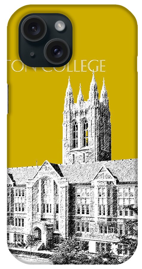 University iPhone Case featuring the digital art Boston College - Gold by DB Artist