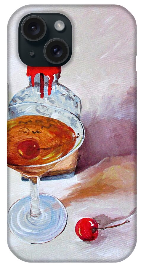 Makers Mark iPhone Case featuring the painting Bourbon Manhattan by Torrie Smiley