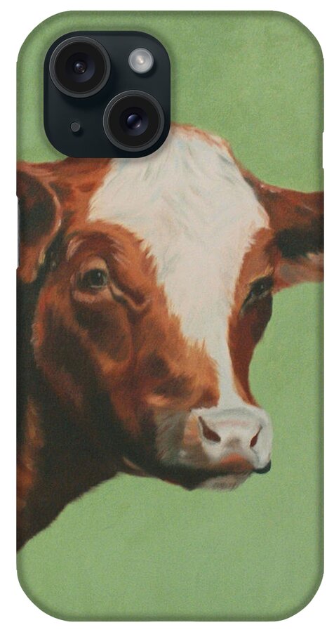 Cow iPhone Case featuring the painting Bovine Beauty by Jill Ciccone Pike