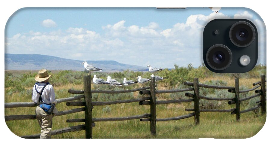 Pioneer iPhone Case featuring the photograph Boy and Seagulls by Cindy Singleton