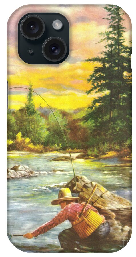 Fish iPhone Case featuring the painting Boy Fishing by JQ Licensing