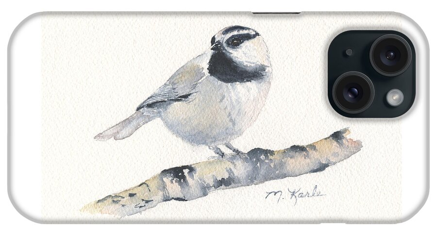 Bird iPhone Case featuring the painting Bozeman Native - Mountain Chickadee by Marsha Karle