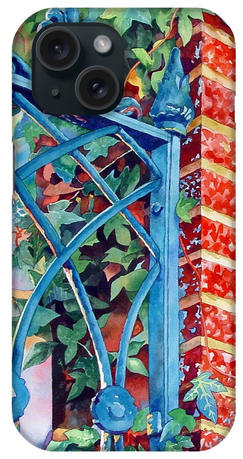Watercolor iPhone Case featuring the painting Brick and Iron by Mick Williams