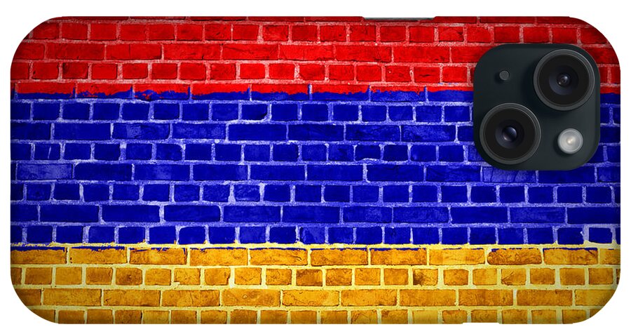 Armenia iPhone Case featuring the digital art Brick Wall Armenia by Antony McAulay