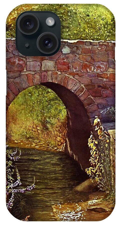 Watercolor iPhone Case featuring the painting Bridge at Manitou Springs by Victoria Lisi