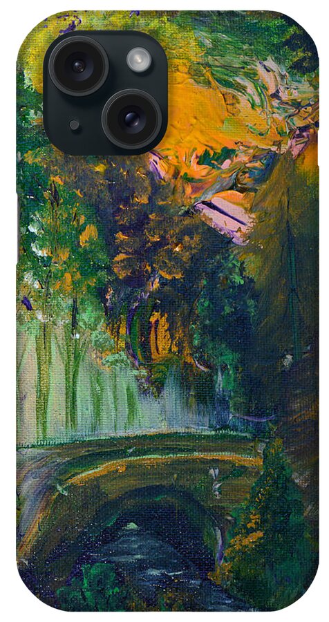 Bridge iPhone Case featuring the painting Bridge Long Forgotten by Donna Blackhall