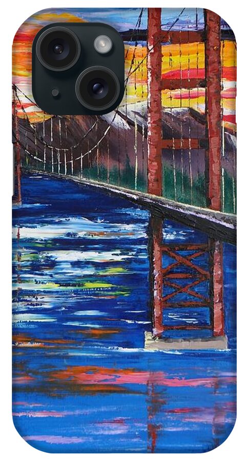 Bridge iPhone Case featuring the painting Bridge Over Ocean by Kevin Brown