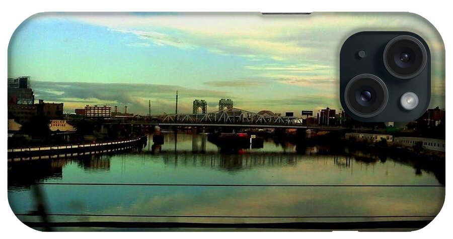 New York iPhone Case featuring the photograph Bridge with White Clouds by Miriam Danar