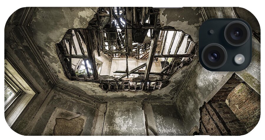 Abandoned iPhone Case featuring the photograph Broken Ceiling by Svetlana Sewell