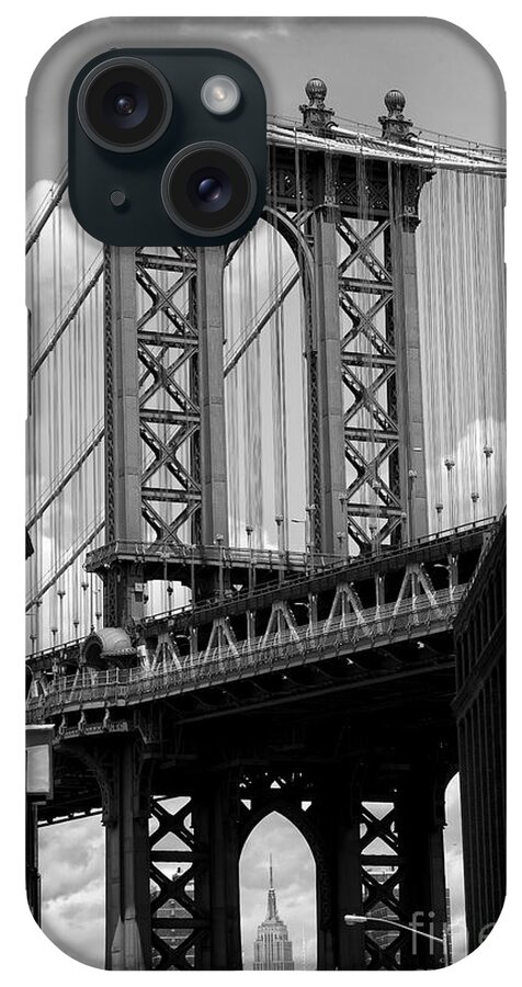 America iPhone Case featuring the photograph Manhattan Bridge NYC by Peter Dang