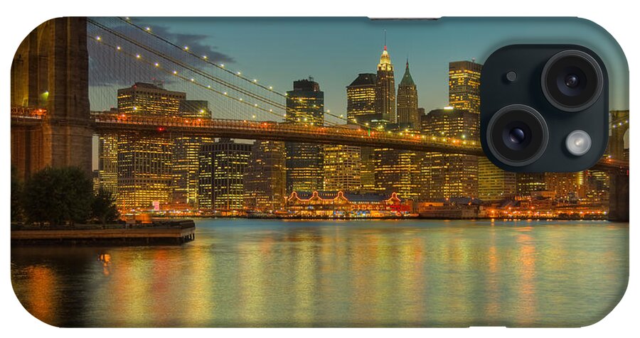 Clarence Holmes iPhone Case featuring the photograph Brooklyn Bridge Twilight by Clarence Holmes