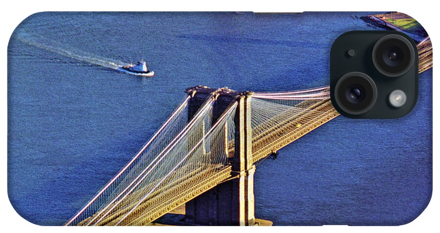 Brooklyn Bridge iPhone Case featuring the photograph Brooklyn Bridge Ver-20 by Larry Mulvehill