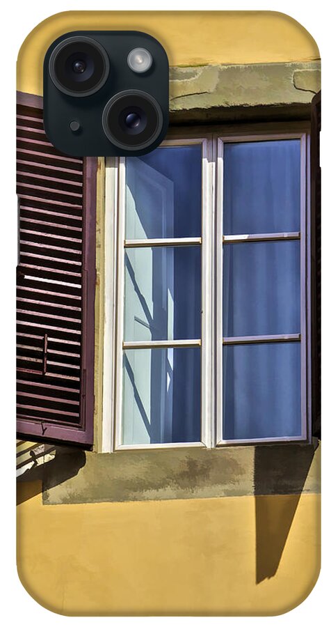 Architecture iPhone Case featuring the photograph Brown Window Shutters of Tuscany by David Letts