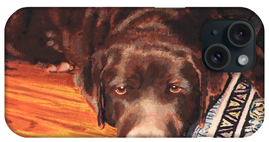 Dog iPhone Case featuring the painting Buck by Jan Marvin by Jan Marvin