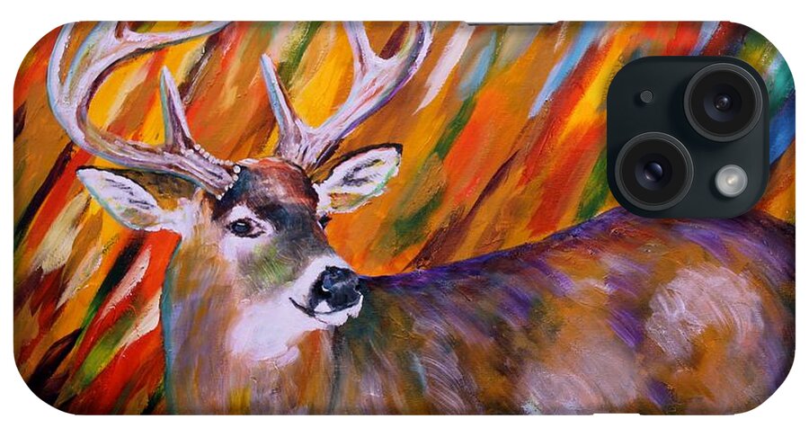 Deer iPhone Case featuring the painting Buck Late Fall by Karl Wagner
