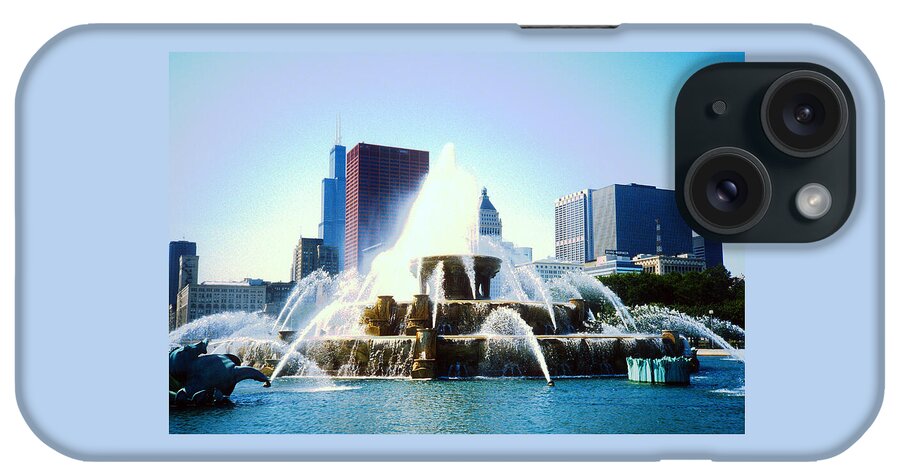 Buckingham iPhone Case featuring the photograph Buckingham Fountain Chicago 1984 by Gordon James
