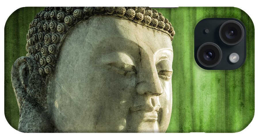 Statue iPhone Case featuring the photograph Buddha - bamboo by Hannes Cmarits