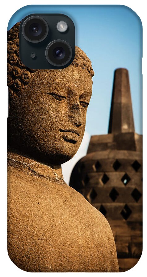 Tranquility iPhone Case featuring the photograph Buddha And Stupa by Andy S. Chang Photography