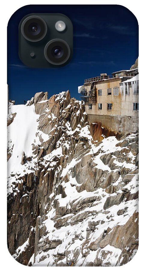 Aiguille iPhone Case featuring the photograph building in Aiguille du Midi - Mont Blanc by Antonio Scarpi