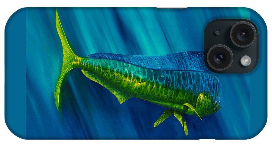 Dolphin iPhone Case featuring the painting Bull Dolphin by Steve Ozment