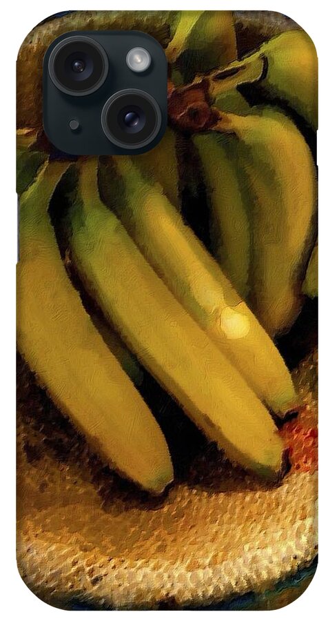 Bowl Of Bananas iPhone Case featuring the painting Bunch of Bananas by Joan Reese