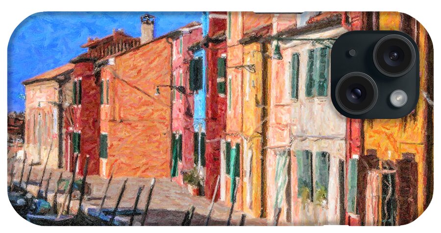 Burano iPhone Case featuring the digital art Burano homes by Liz Leyden