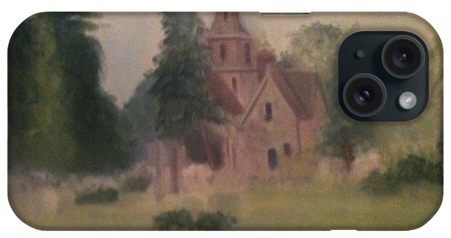 Church iPhone Case featuring the painting Burlington NJ Church by Sheila Mashaw
