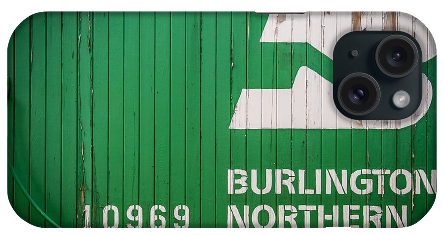 Green iPhone Case featuring the photograph Burlington Northern Logo by Paul Freidlund