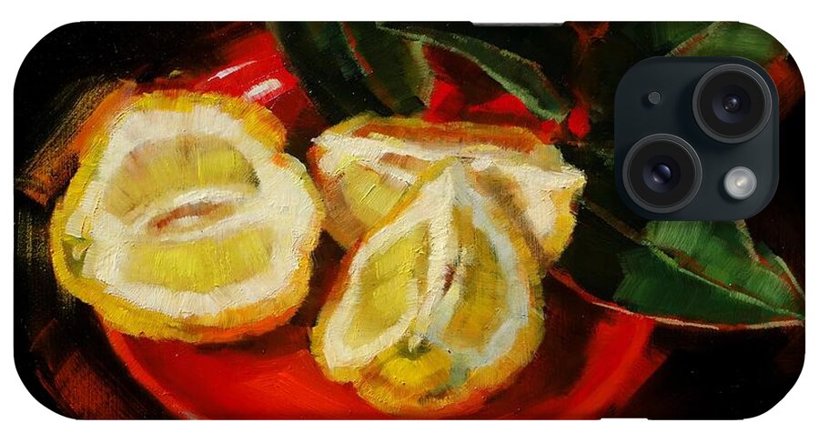Lemons iPhone Case featuring the painting Bush Lemon Sliced by Margaret Stockdale