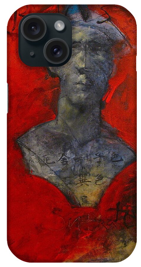 Abstract Painting iPhone Case featuring the painting Bust Ted - With Sawdust And Tinsel by Cliff Spohn