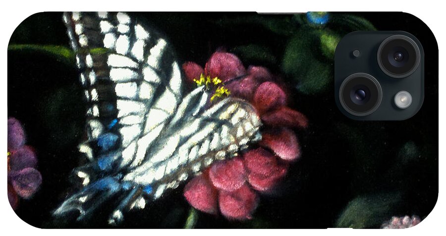 Still Life iPhone Case featuring the painting Butterflies in the Garden No. 1 by Marlene Book