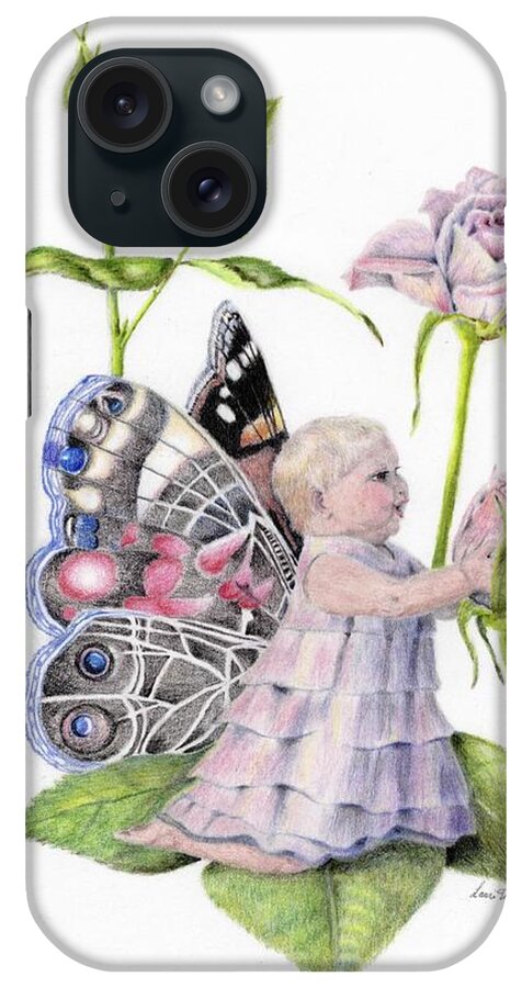 Baby iPhone Case featuring the drawing Butterfly Baby by Laurianna Taylor
