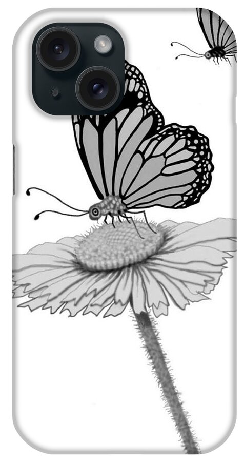 Butterfly iPhone Case featuring the digital art Butterfly Friends by Carol Jacobs