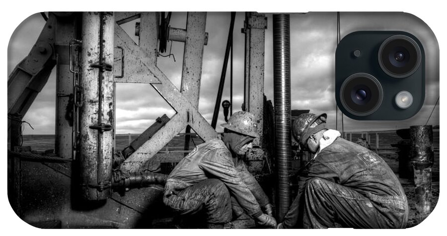 Oil Rig iPhone Case featuring the photograph Cac01bw-26 by Cooper Ross