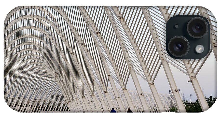 People iPhone Case featuring the photograph Calatrava Arches, Olympic Village by Izzet Keribar