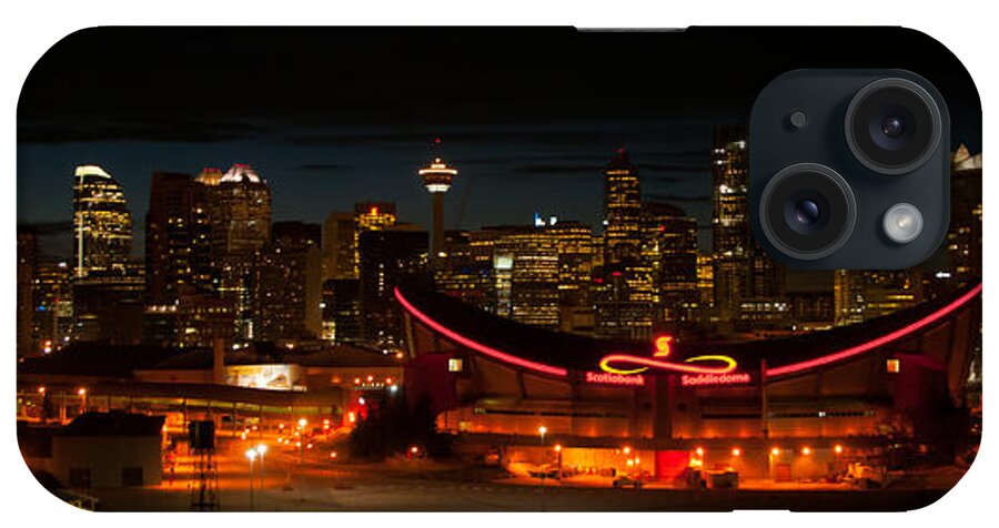 Alberta iPhone Case featuring the photograph Calgary At Night by Guy Whiteley
